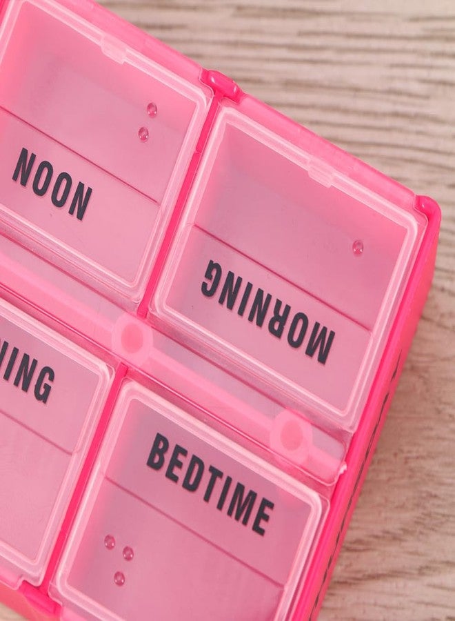 Healeved 7-Day Weekly Pill Organizer with 28 Compartments 4 Daily Sections Colorful Medicine Box with Push Button Lids for Easy Medication Management at Home - Image 3